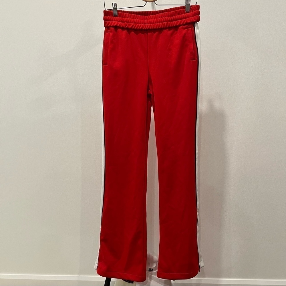 Off White Track Pant in Red with Stripe